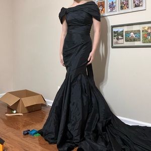 Custom Made Black Gown, Size 6